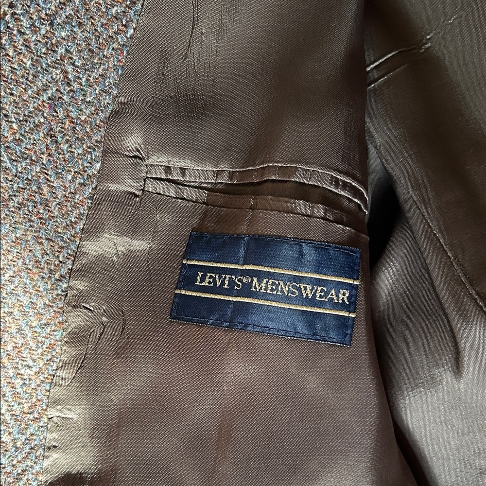 Levi's Dark Brown Herringbone Blazer - image 2